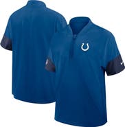 Nike Men's Nike Royal Indianapolis Colts Sideline Short Sleeve Quarter-Zip Performance Coach Jacket