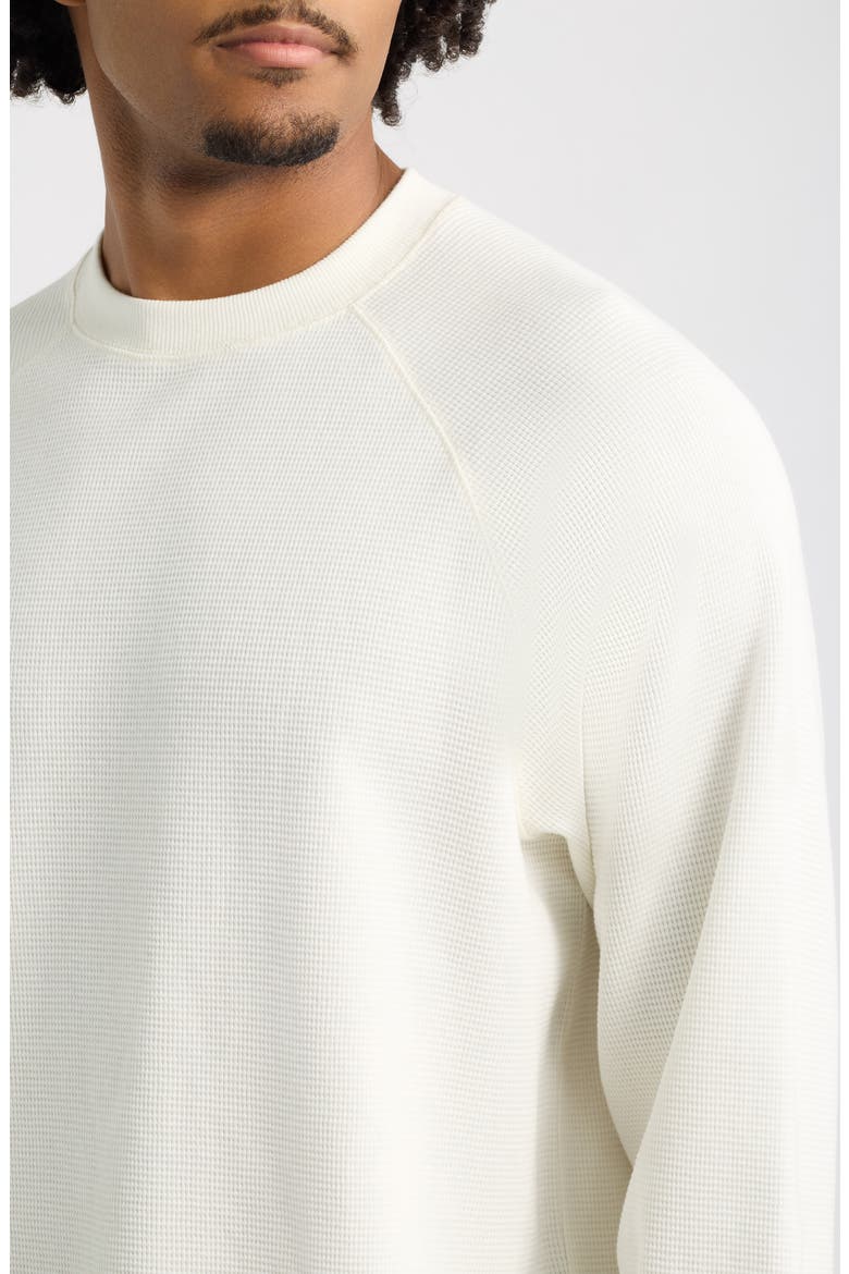 Boxy Thermal Cotton Blend Long Sleeve T-Shirt, Alternate, color, IVORY EGRET