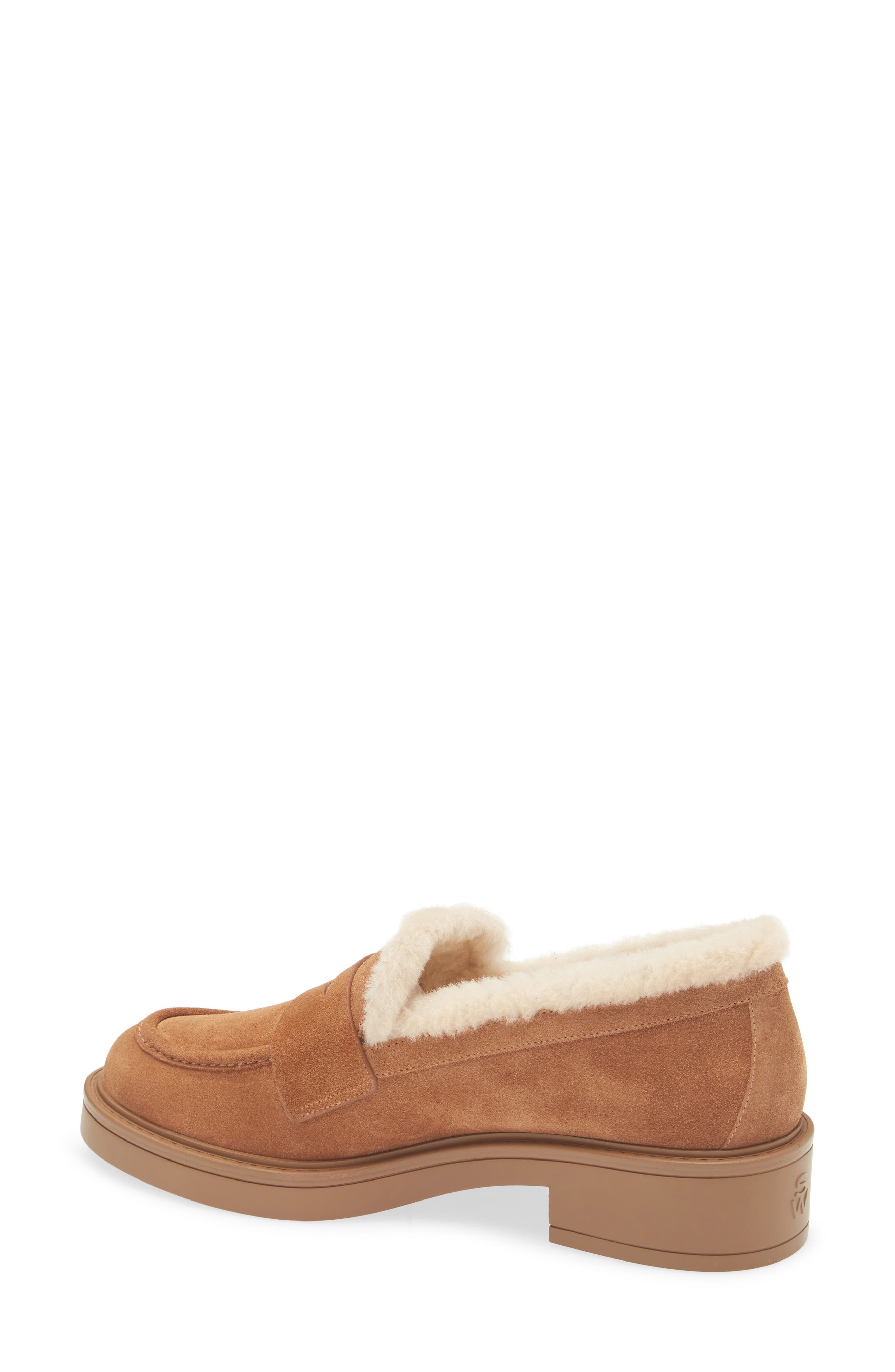 Stuart Weitzman Celia Lite Genuine Shearling Loafer, Alternate, color, Doe/ Vanilla
