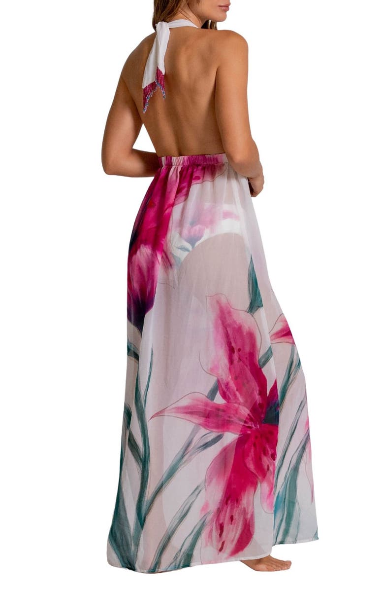 Cosita Linda Floral Print Halter Maxi Dress, Alternate, color,