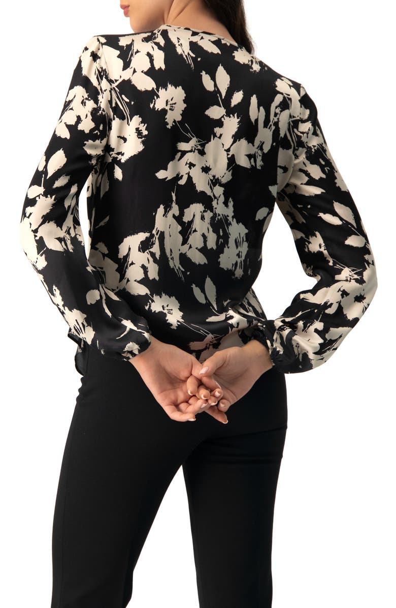 IVONNE Double front Placket Satin Shirt, Alternate, color, Black