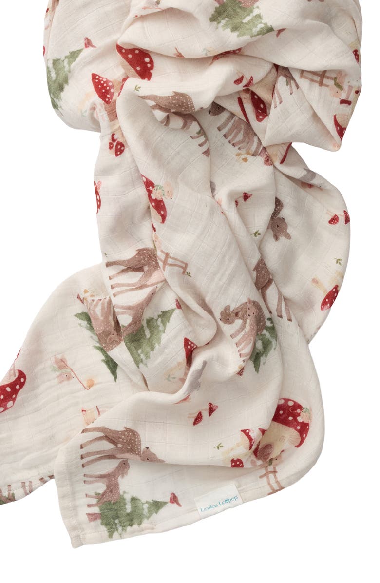 Loulou Lollipop Muslin Swaddle Blanket, Alternate, color, Forest Families