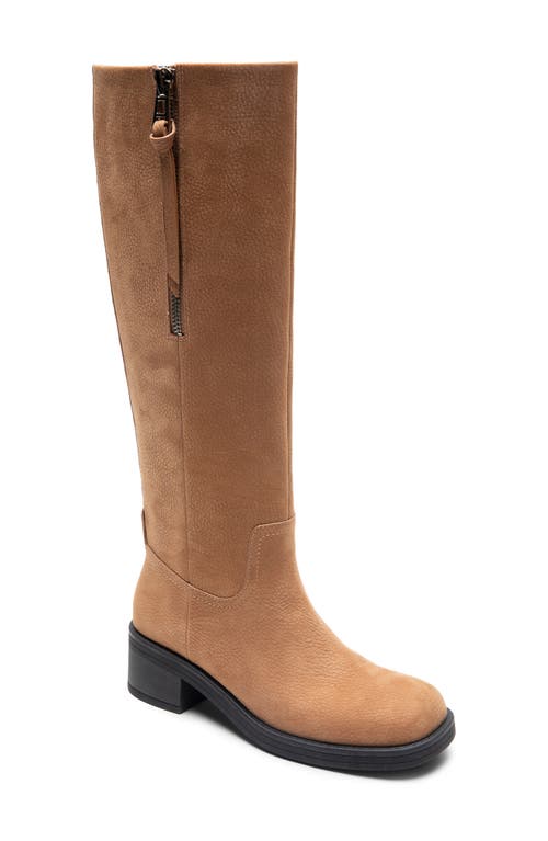 Aerosoles Morisson Knee High Boot in Camel Pebbled Nubuck 