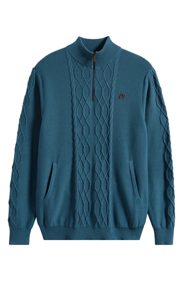 MALBON Santoro Quarter Zip Pullover, Main, color, Aegean Blue