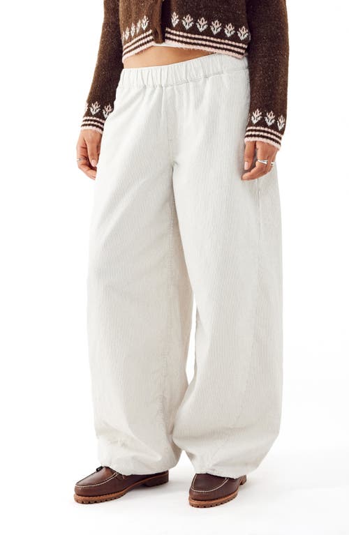 Bdg Urban Outfitters Carter Pinstripe Pull-on Low Rise Baggy Pants In Ecru