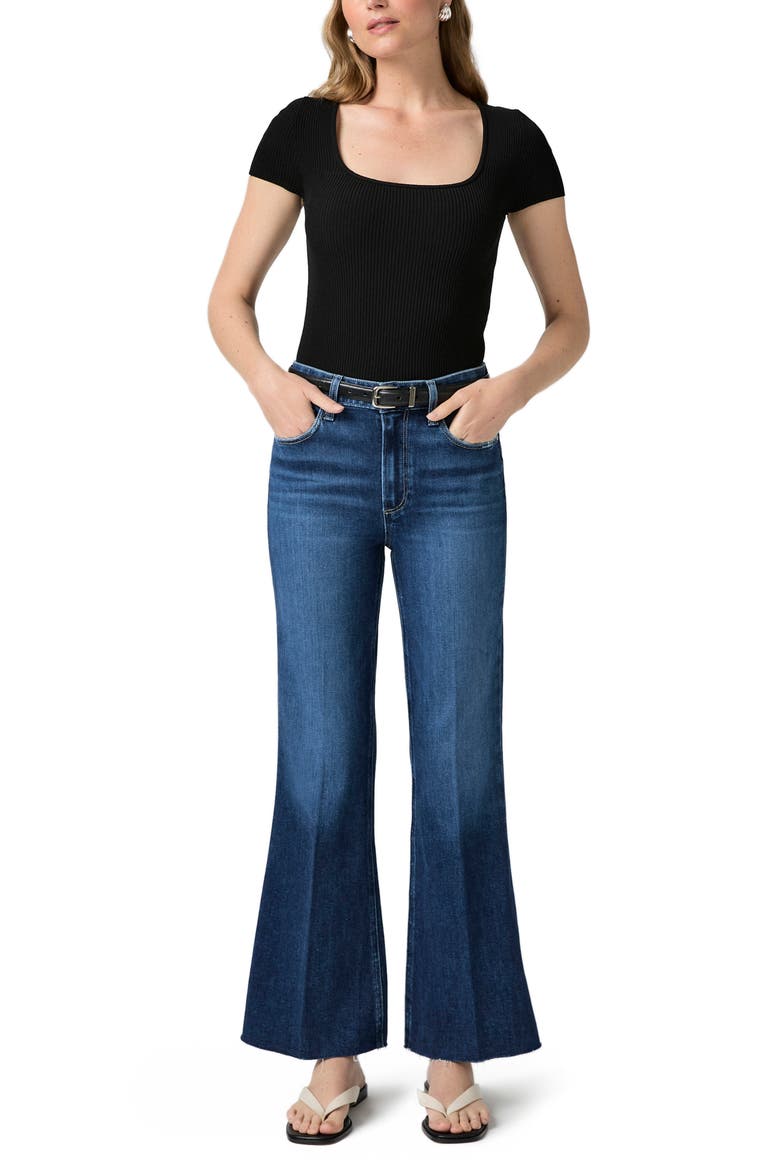 Marlow High Waist Raw Hem Ankle Skimmer Flare Jeans, Alternate, color, DRESDEN