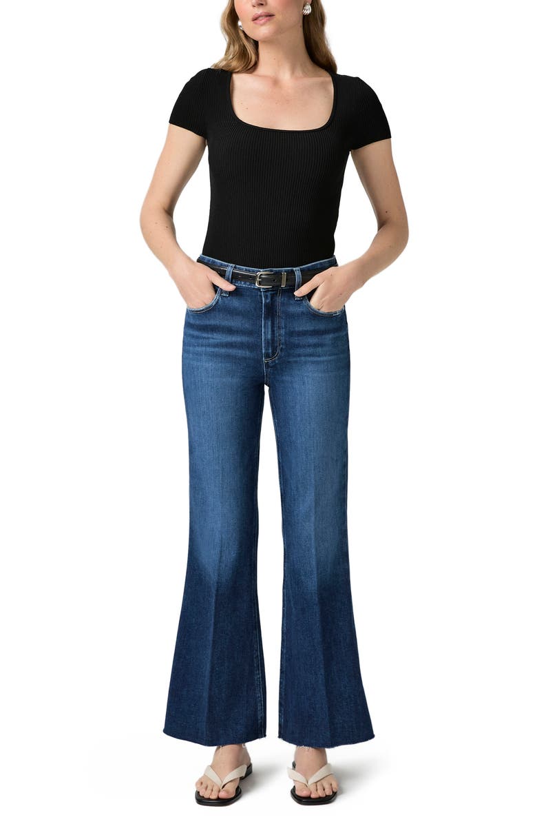 PAIGE Marlow High Waist Raw Hem Ankle Skimmer Flare Jeans, Alternate, color,