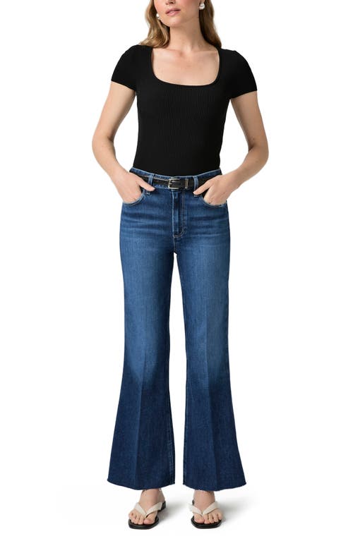 Paige Marlow High Waist Raw Hem Ankle Skimmer Flare Jeans In Blue