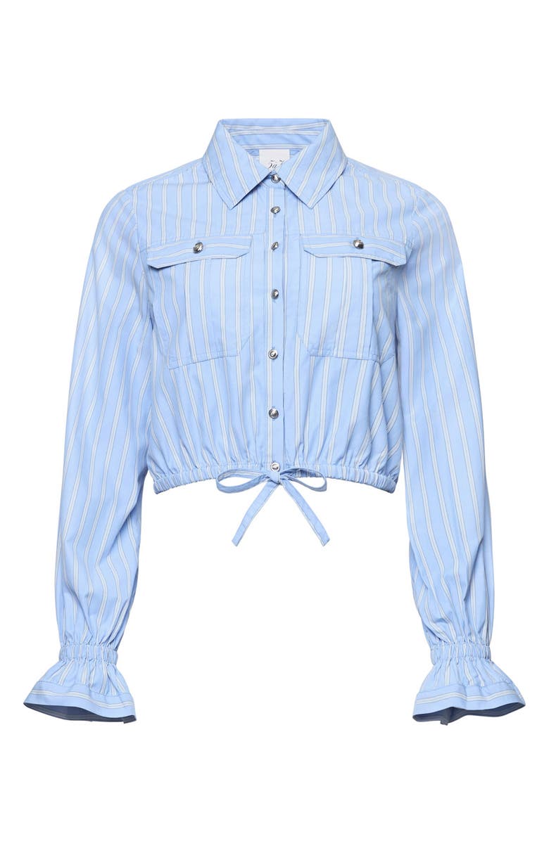 Cinq à Sept Lili Stripe Crop Shirt, Alternate, color, Blue Multi