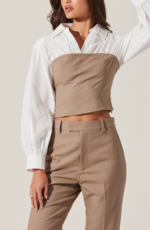 Astr Brooks Layered Corset Top In Taupe In Taupe