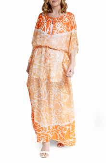 SAACHI Abstract Print Cover-Up Kaftan