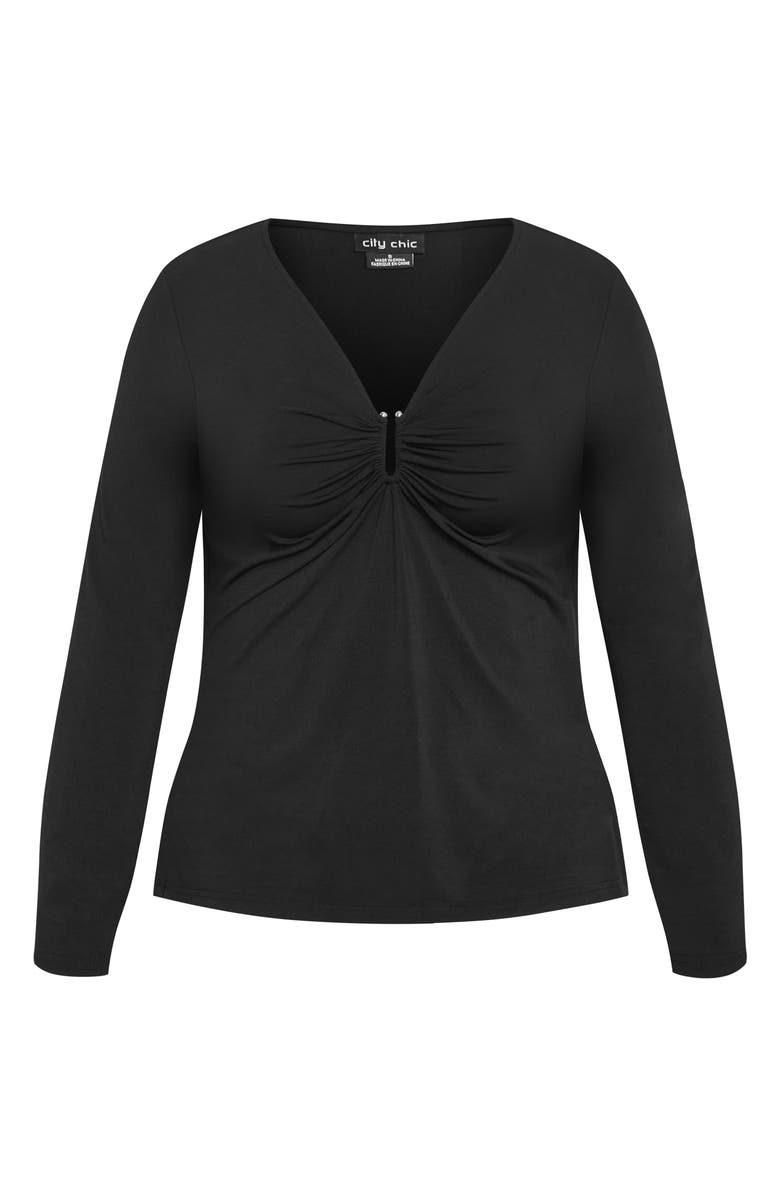 City Chic Izzy U-Bar Jersey Top, Alternate, color, 