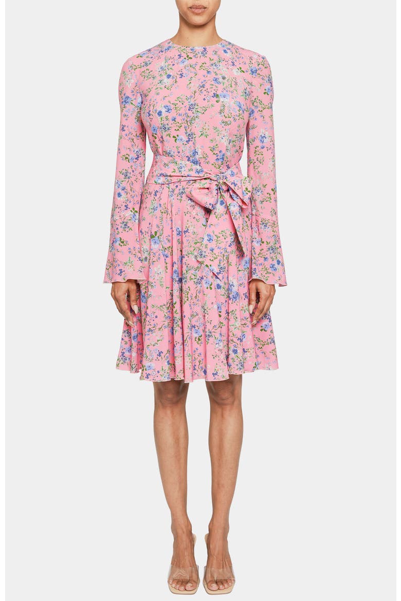 RONI Long Sleeve Fit and Flare Dress in Stretch Floral Print, Main, color, PEONY MULTI