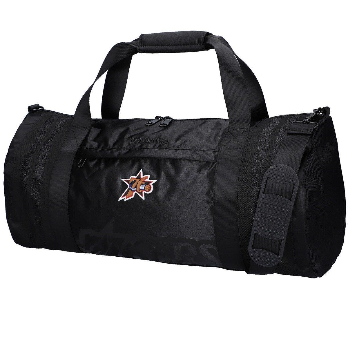 Mitchell & Ness Philadelphia 76ers Hardwood Classics Satin Duffel Bag, Main, color, 