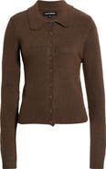 Lucky Brand Peter Pan Collar Button Front Cardigan