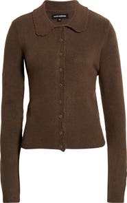 Lucky Brand Peter Pan Collar Button Front Cardigan