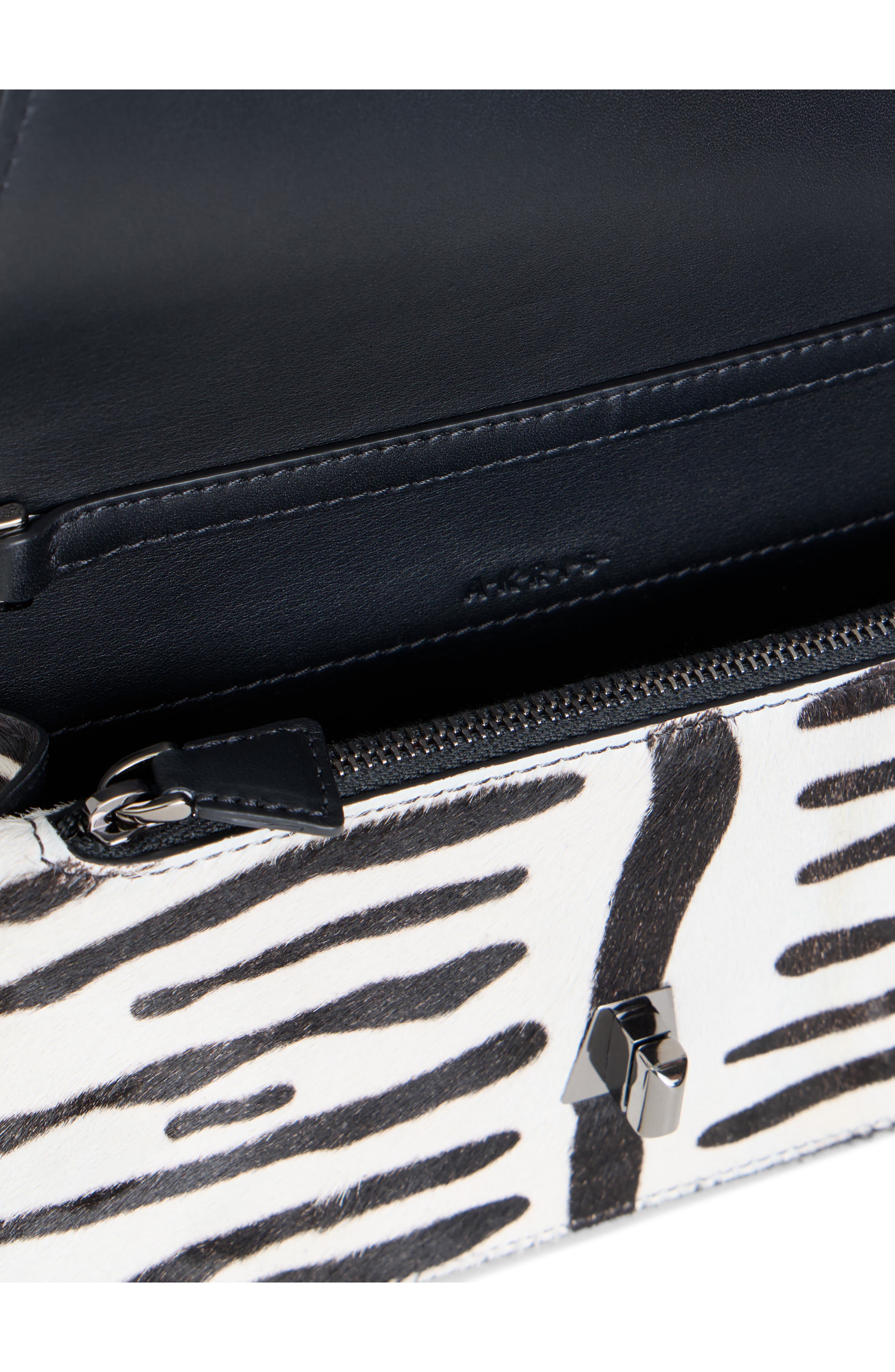 Akris Anouk Genuine Calf Hair Envelope Clutch, Alternate, color, Zebra Stripes Small