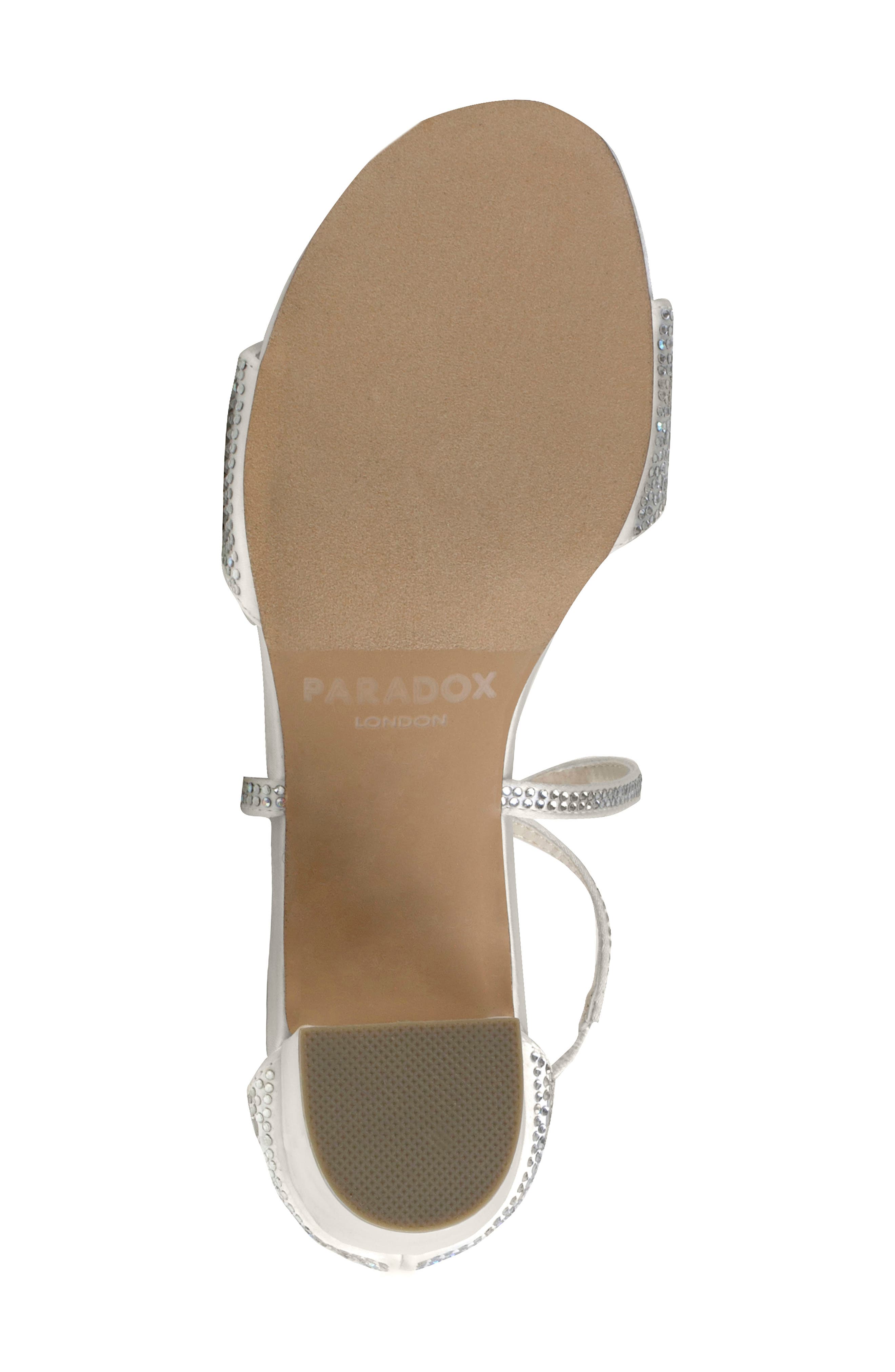 Ines Satin Embellished Sandal, Alternate, color, IVORY