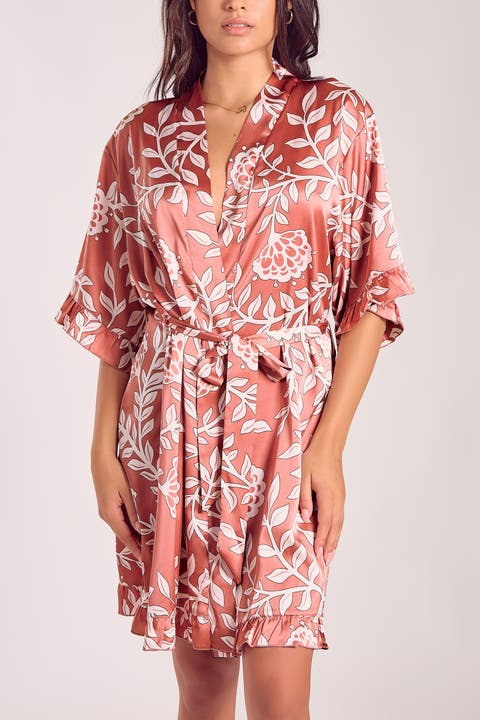 Floral Satin Robe