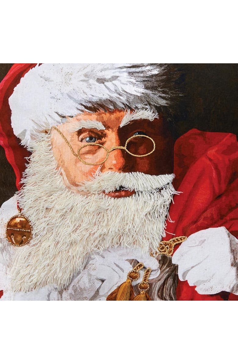 C&F Home Santa Claus With Toys Printed and Embroidered Christmas Throw Pillow, 18" x 18", Alternate, color, Black