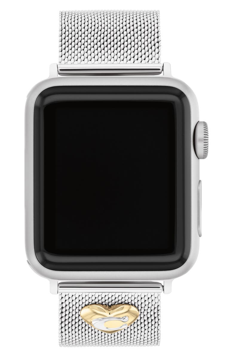 COACH Mesh Bracelet Band for Apple Watch<sup>®</sup>, Alternate, color, Silver