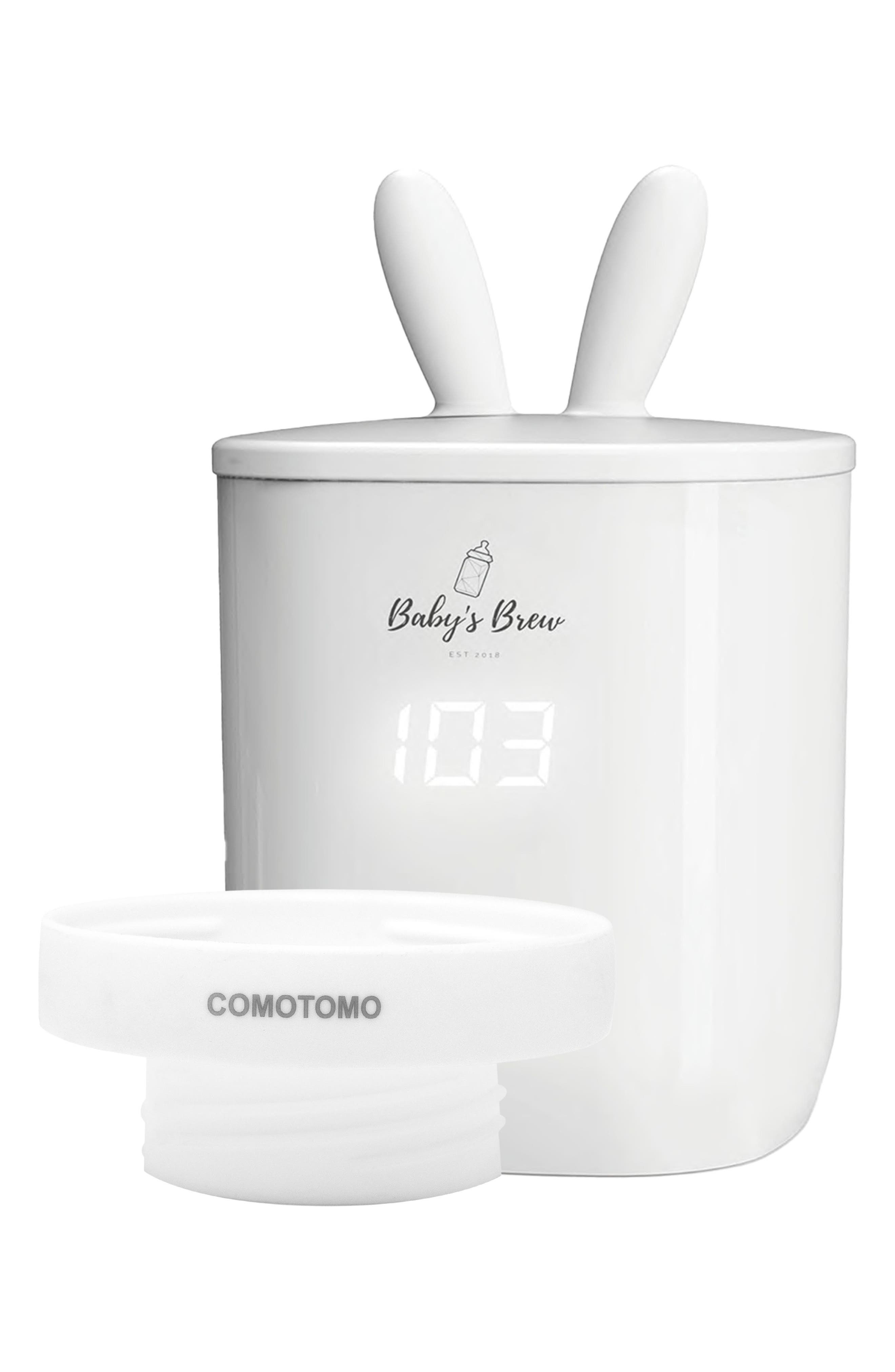 Baby's Brew 3.0 Portable Bottle Warmer Pro with Comotomo Adapter in White 