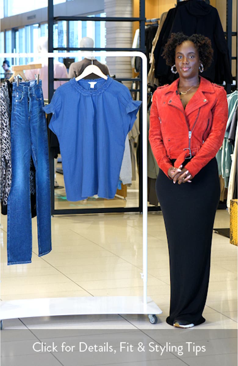 Ruffle Accent Cotton Gauze Top, sales video thumbnail