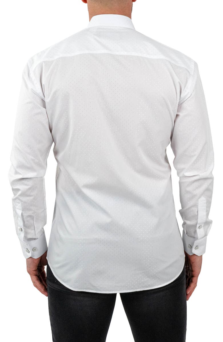 Maceoo Ceremony Stardust Colorblock Button-Up Shirt, Alternate, color, White