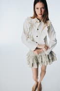 H&M Ruffle-trimmed denim jacket