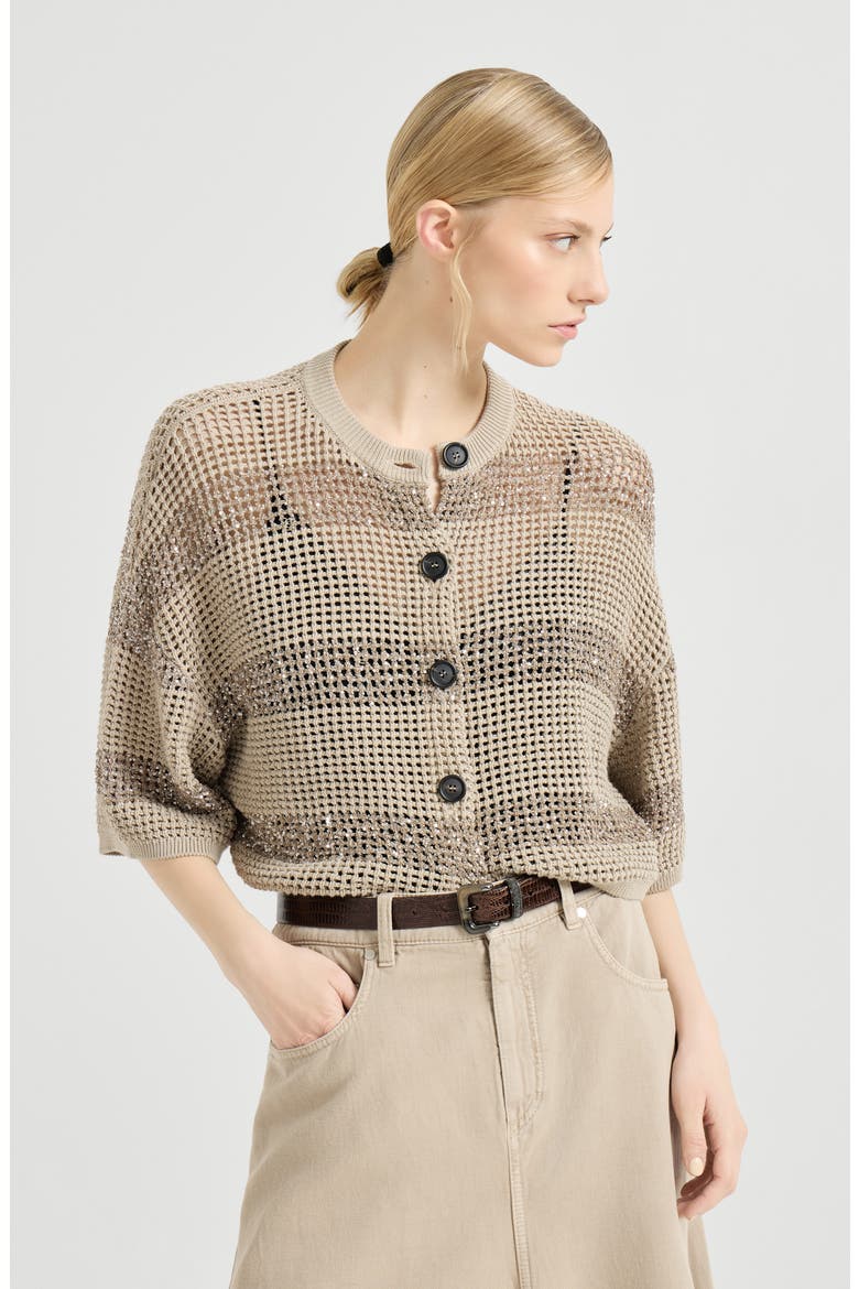 Cropped cardigan, Main, color, Sand