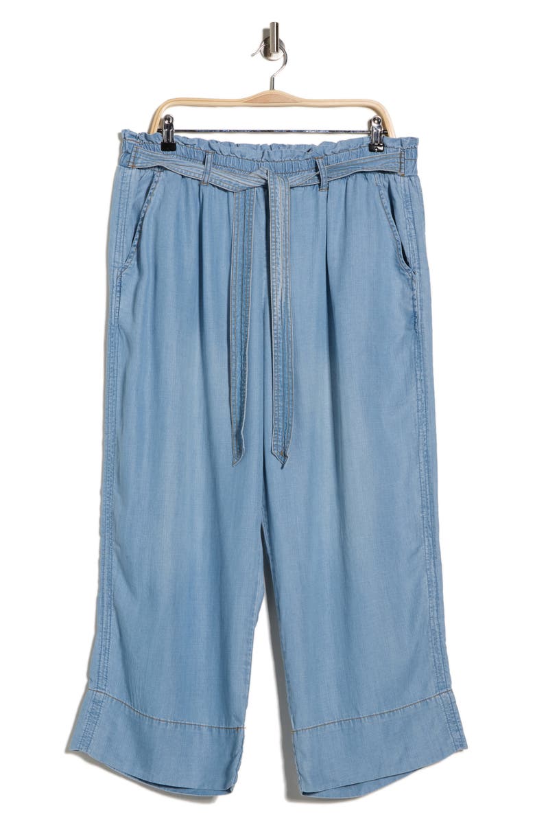 WORKSHOP FOR THE REPUBLIC Chambray Crop Pull-On Pants, Main, color, Blue Denim