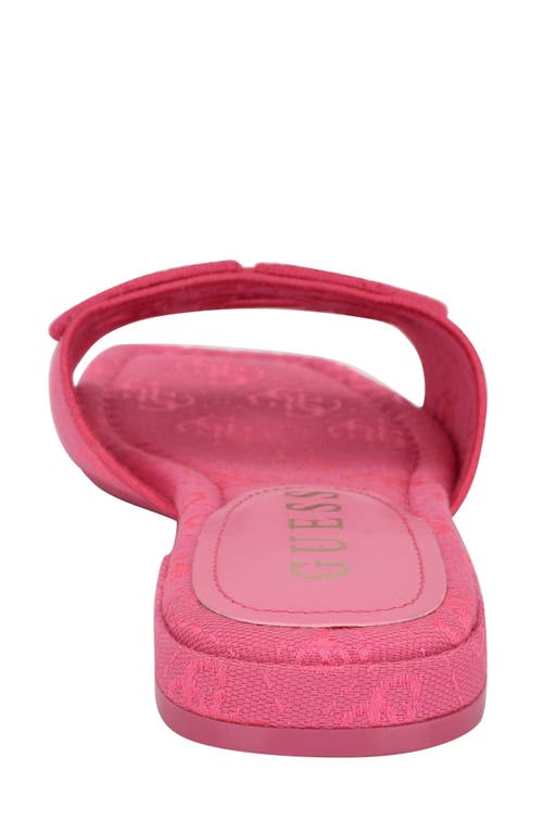 Guess Tarishae Slide Sandal In Medium Pink
