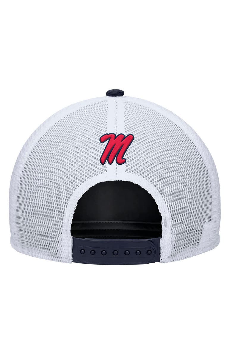 Nike Men's Nike Navy Ole Miss Rebels 2025 On-Field Rise Trucker Adjustable Hat, Alternate, color, 