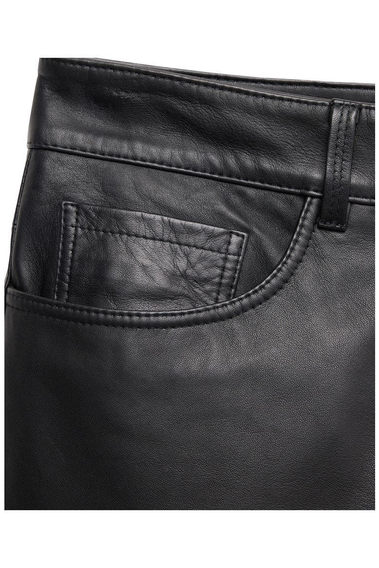 Straight Leg Leather Pants, Alternate, color, BLACK