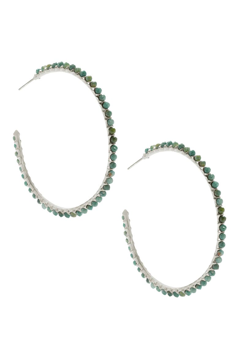 Birdie Earrings, Alternate, color, AFRICAN TURQUOISE/ SILVER