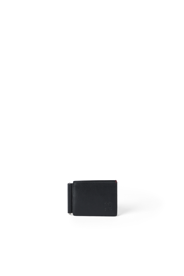 Leather money clip wallet, Main, color, Black