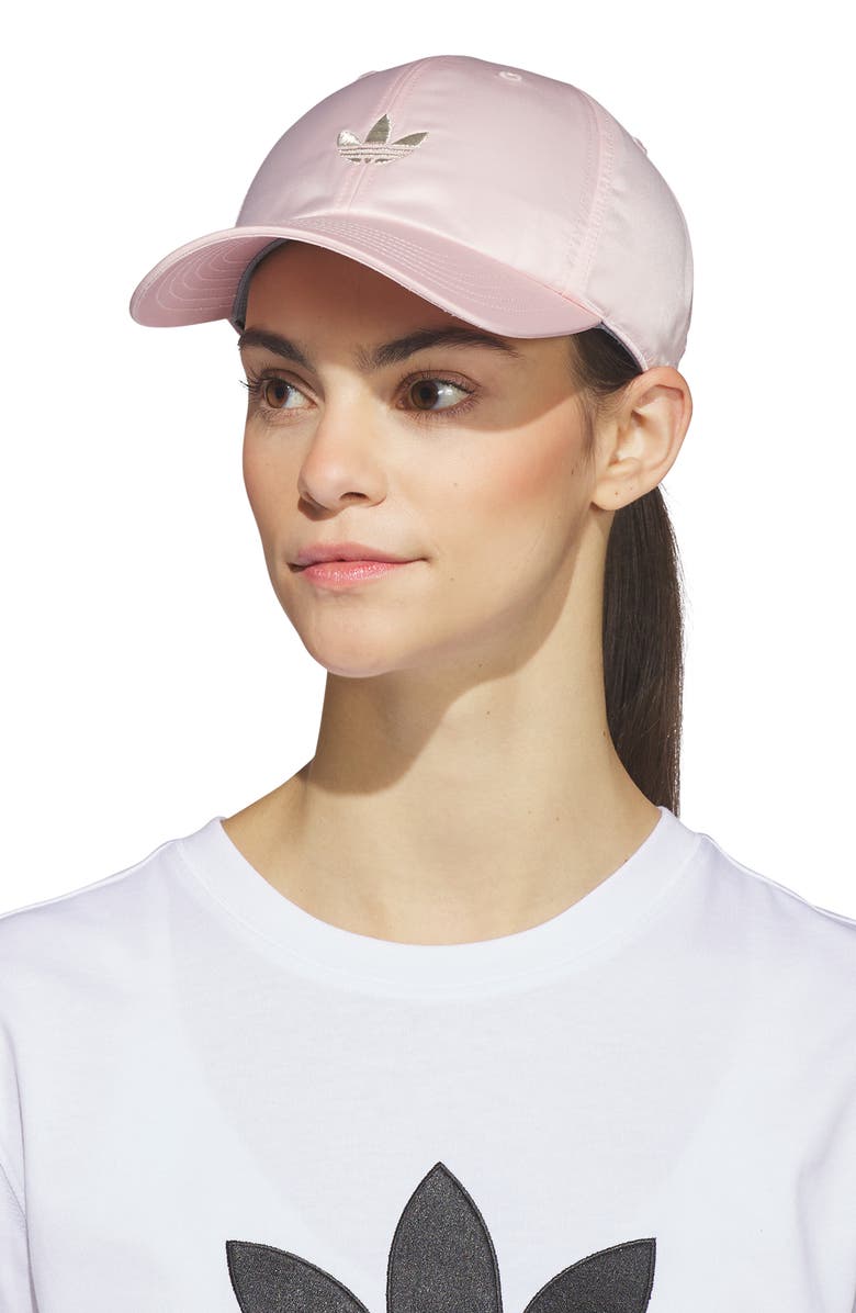 adidas Shine Trefoil Baseball Cap, Alternate, color, Sandy Pink/ White