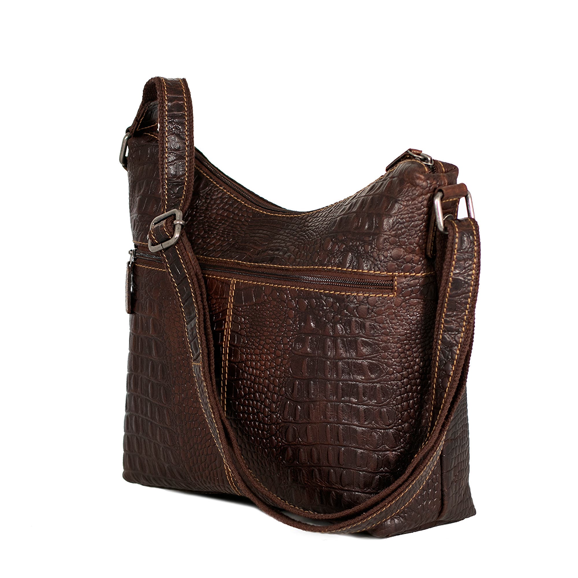 Hornback Croco Hobo Bag, Alternate, color, Brown