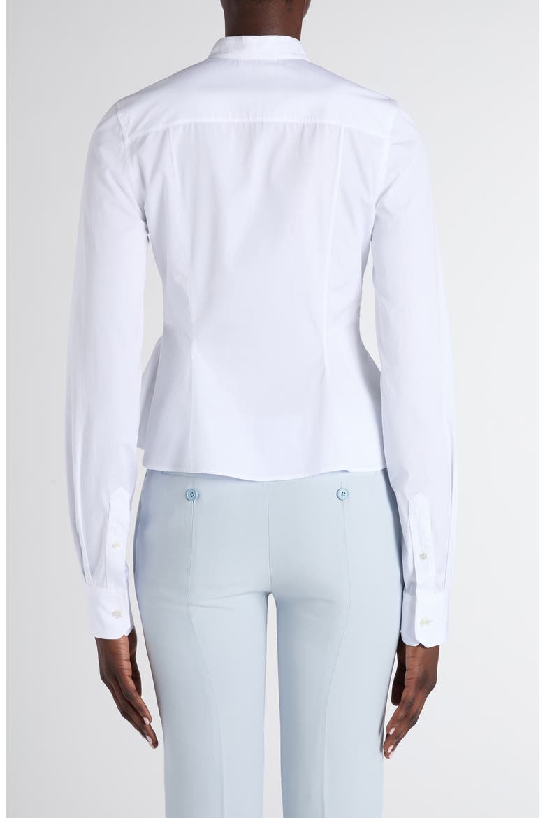 Pleated Cotton Poplin Peplum Shirt, Alternate, color, WHITE
