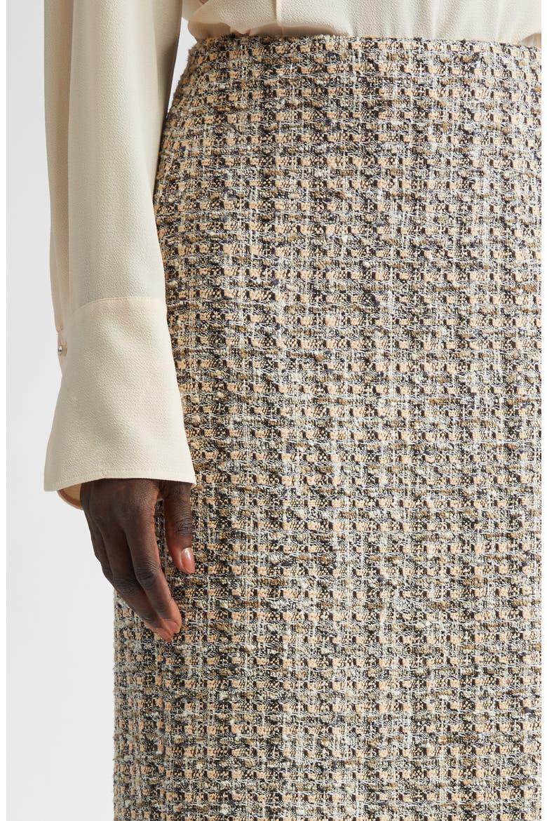 Metallic Collage Tweed Pencil Skirt, Alternate, color, PINK BLUSH/ SHADOW MULTI