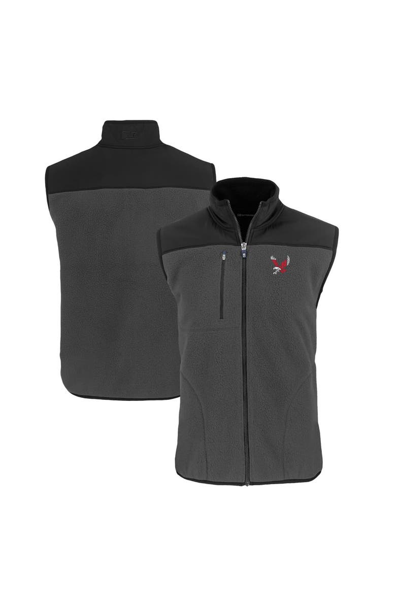 Cutter & Buck Men's Cutter & Buck  Gray Eastern Washington Eagles Cascade Eco Sherpa Fleece Full-Zip Vest, Alternate, color, 