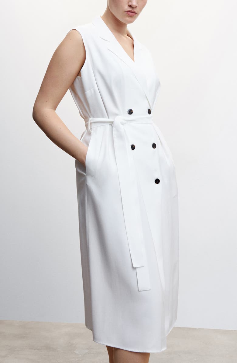 MANGO Sleeveless Midi Blazer Dress, Alternate, color,