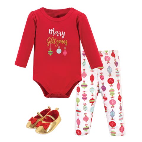 Little One's Cotton Outfit Set Bodysuit, Pants, and Matching Shoes