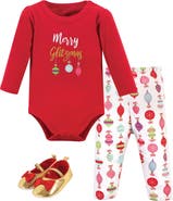 Little Treasure Little One's Cotton Outfit Set Bodysuit, Pants, and Matching Shoes