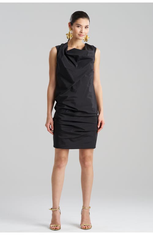Natori Techno Poplin Asymetrical Orgiami Dress In Black
