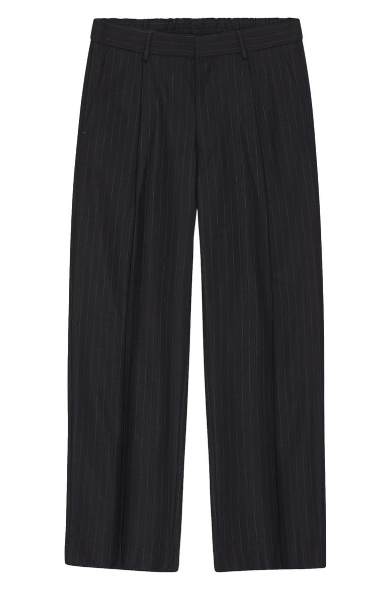 Kay 10037 Pinstriped Pleated Trousers, Alternate, color, NAVY STRIPE