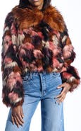 AZALEA WANG Molly Multicolor Faux Fur Jacket
