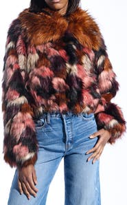 AZALEA WANG Molly Multicolor Faux Fur Jacket