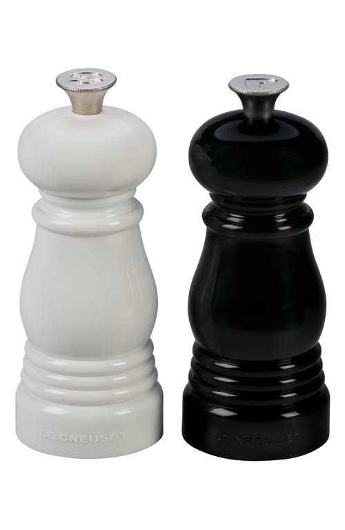 Le Creuset 2-piece Salt & Pepper Mill Set In Black And White