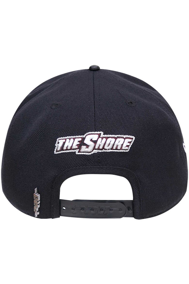 Men's Pro Standard Black Maryland Eastern Shore Hawks Arch Over Logo Evergreen Snapback Hat, Alternate, color, Black
